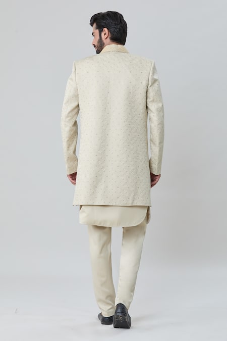 Arihant Rai Sinha Tonal Embroidered Sherwani Jacket Pant Set 