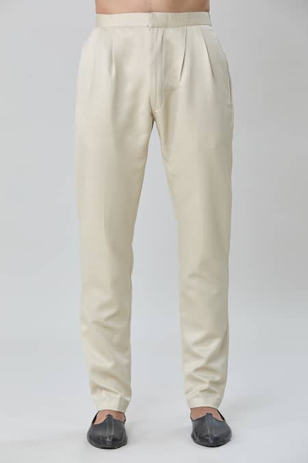 Arihant Rai Sinha_Green Silk, Satin, Faux Leather Embroidery Tonal Sherwani Jacket Pant Set _at_Aza_Fashions