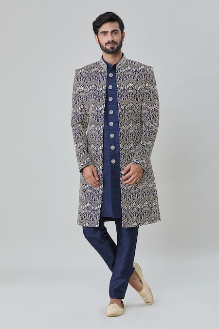 Arihant Rai Sinha Floret Bud Embroidered Sherwani Pant Set 