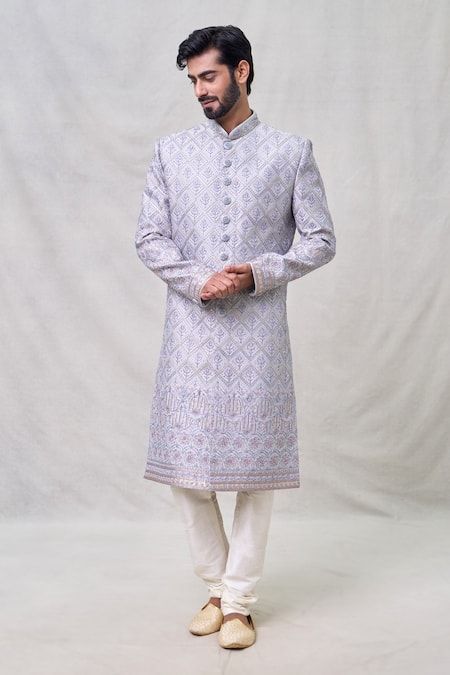 Arihant Rai Sinha Thread Embroidered Sherwani Set 