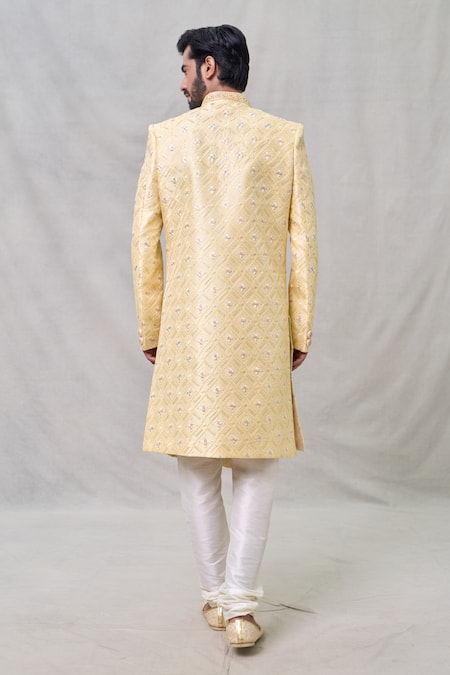 Arihant Rai Sinha Checkered Embroidered Sherwani Set 