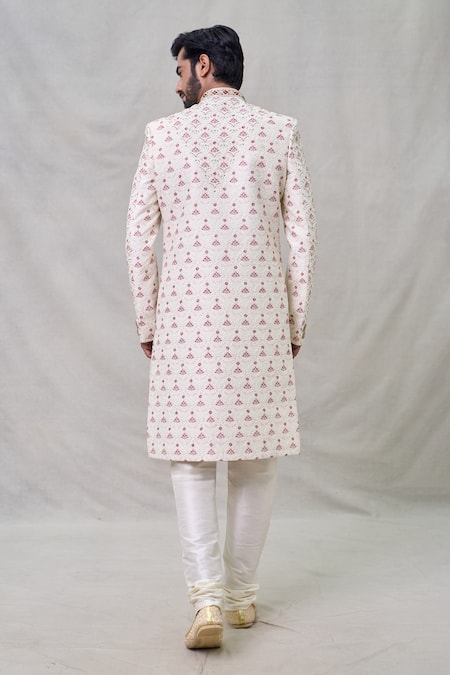 Arihant Rai Sinha Lotus Embroidered Sherwani Set 