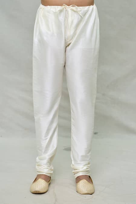 Arihant Rai Sinha_Peach Silk, Chanderi Sequins, Embroidery Work Sherwani Set _Online_at_Aza_Fashions