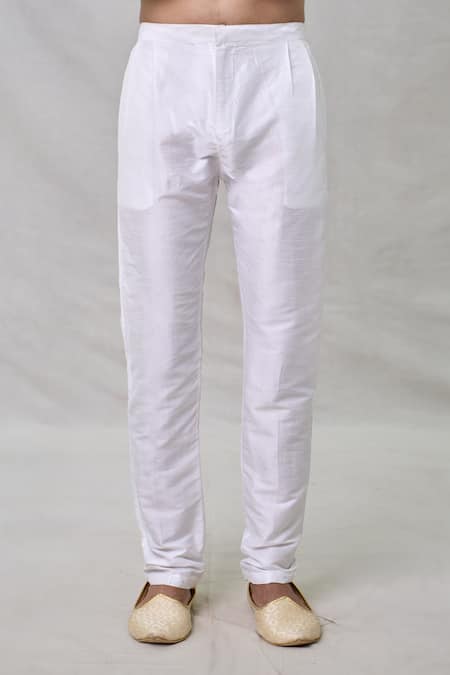 Arihant Rai Sinha_Peach Silk Embroidery Geometric Pattern Sherwani And Pant Set _Online_at_Aza_Fashions