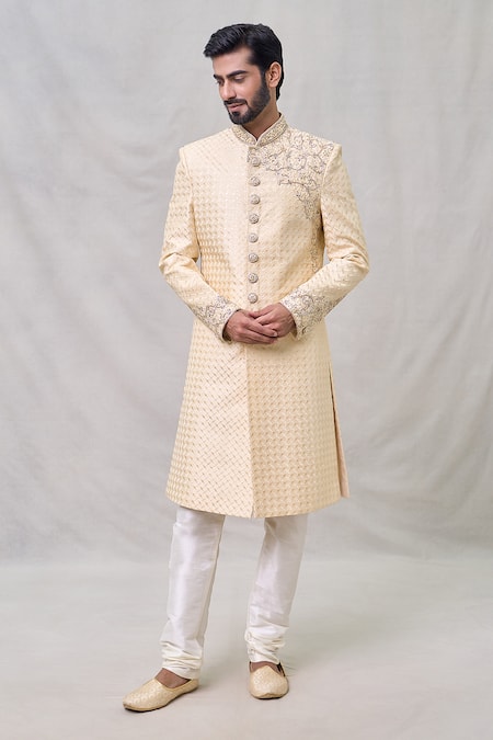 Arihant Rai Sinha Floral Vine Embroidered Sherwani Set 