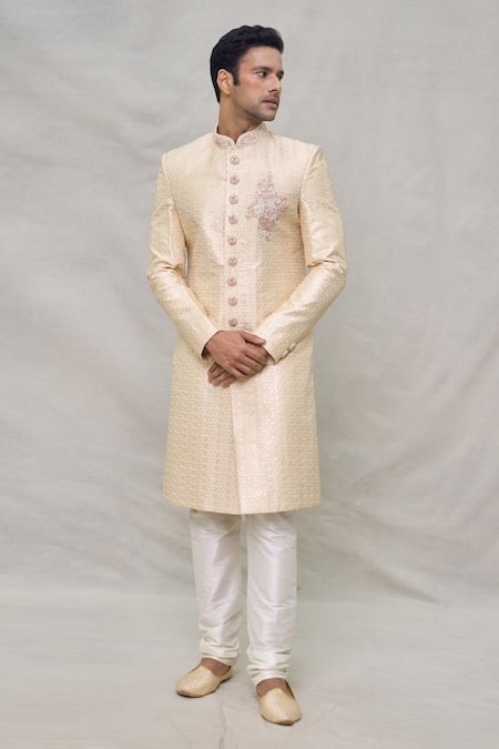 Arihant Rai Sinha Chevron Pattern Sherwani Set 