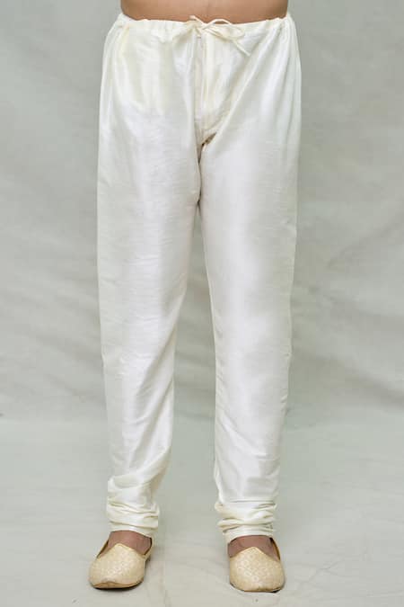 Arihant Rai Sinha_Beige Silk, Cotton, Chanderi Sequins, Zari Chevron Pattern Sherwani Set _at_Aza_Fashions