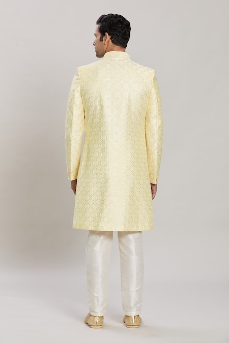 Arihant Rai Sinha Checkered Pattern Layered Sherwani Set 
