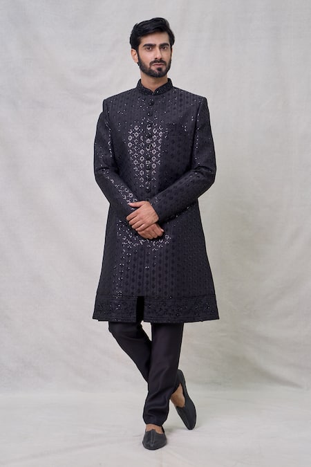 Arihant Rai Sinha Sequin Musk Bloom Embroidered Sherwani Set 