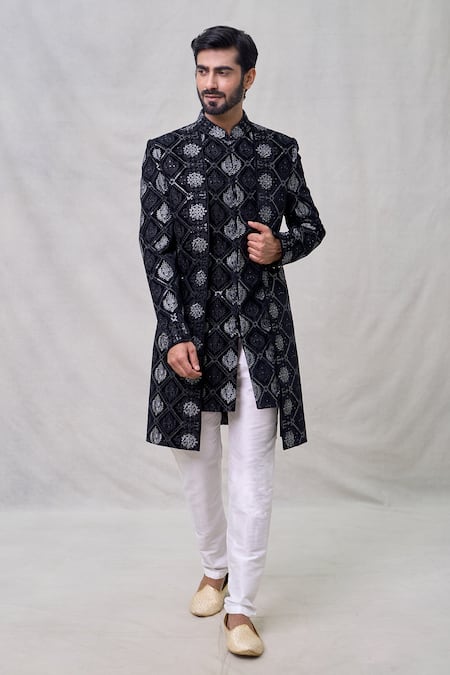 Arihant Rai Sinha Kashmiri Damask Embroidered Layered Sherwani Set 