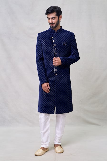 Arihant Rai Sinha Floret Motif Embroidered Layered Sherwani Set 