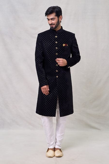 Arihant Rai Sinha Floweret Motif Embroidered Layered Sherwani Set 