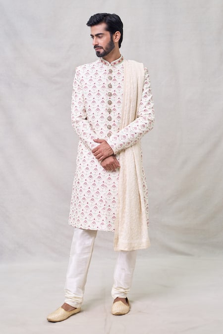 Arihant Rai Sinha Padma Bloom Embroidered Sherwani Set 