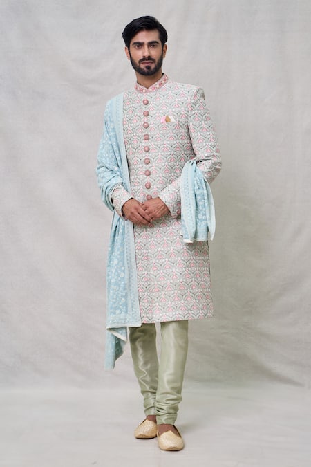 Arihant Rai Sinha Lotus Darbar Bloom Embroidered Sherwani Set 