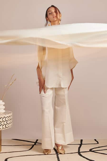 Moh India Off White Linen Collared Solstice Plain Shirt Online at Aza Fashions Moh India_Off White Linen Collared Solstice Plain Shirt _Online_at_Aza_Fashions