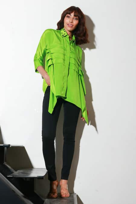 Echke Solid Asymmetric Shirt 