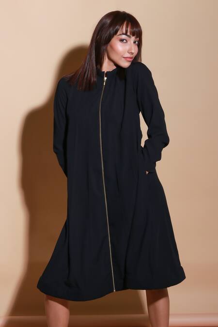 Shop Echke Black Rayon Bandeau Neck Solid Flared Midi Dress Online at Aza Fashions Shop_Echke_Black Rayon Bandeau Neck Solid Flared Midi Dress _Online_at_Aza_Fashions