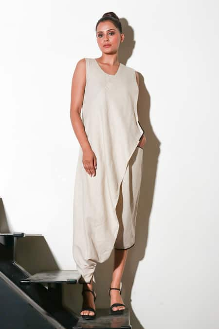 Echke Solid Linen Jumpsuit 