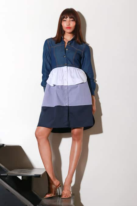 Echke Denim Layered Short Dress 