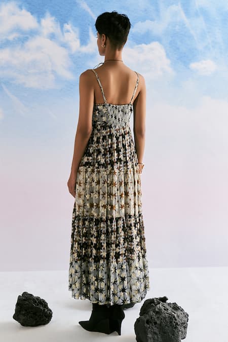 Verb By Pallavi Singhee Checkered Print Tiered Dress 