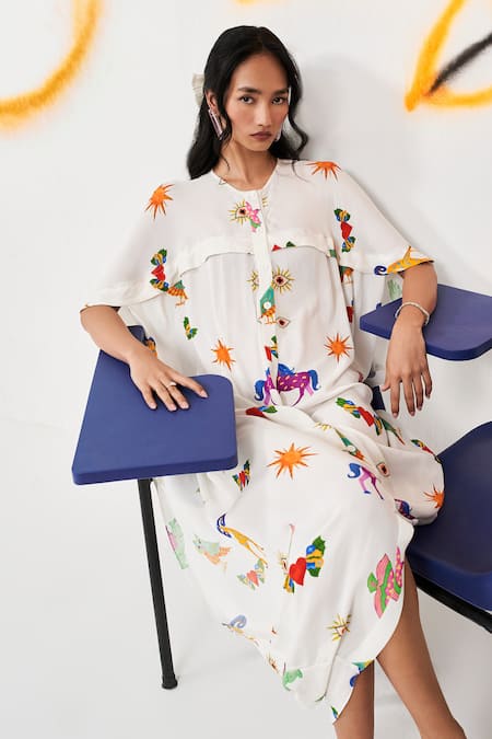 Verb by Pallavi Singhee Abstract Print Dress 