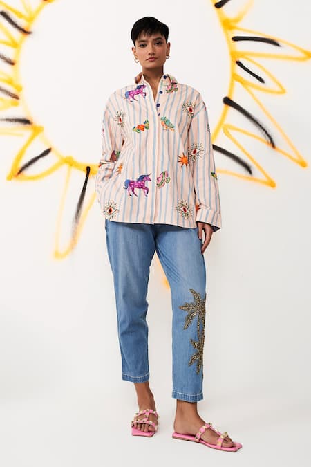 Verb by Pallavi Singhee Stripe Print Shirt 