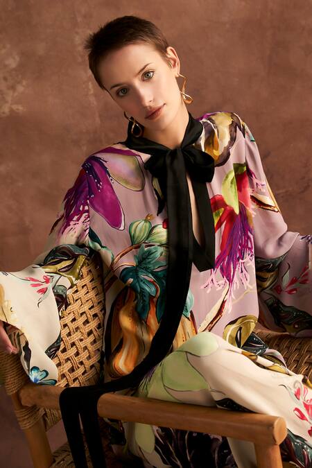 Buy Verb By Pallavi Singhee Multi Color Georgette Flared Sleeve Kaftan Online at Aza Fashions Buy_Verb By Pallavi Singhee_Multi Color Georgette Flared Sleeve Kaftan _Online_at_Aza_Fashions