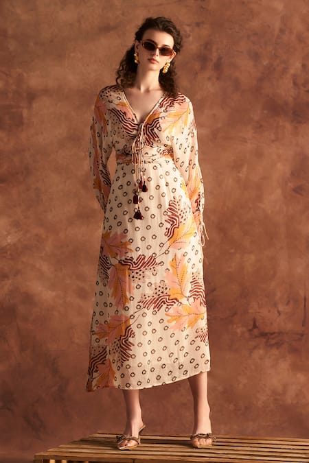 Verb by Pallavi Singhee Floral Abstract Print Dress 