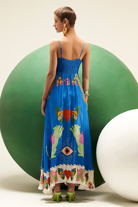 Verb By Pallavi Singhee Abstract Print Strappy Dress 