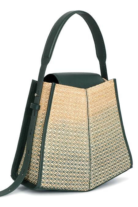 Buy_Adisee_Blue Fern Ombre Bucket Bag_Online_at_Aza_Fashions