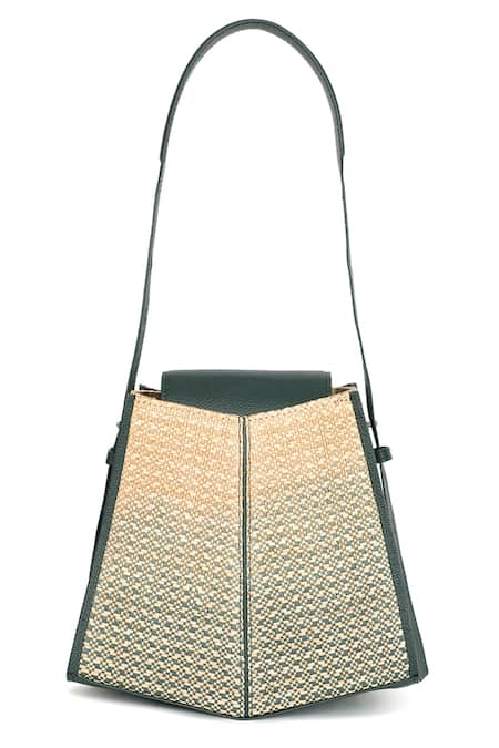 Shop_Adisee_Blue Fern Ombre Bucket Bag_Online_at_Aza_Fashions