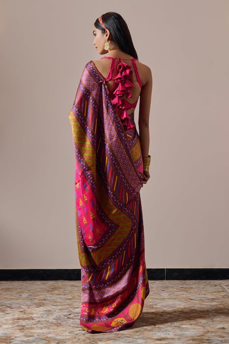 Irrau By Samir Mantri Ashni Florette Print Saree With Blouse 