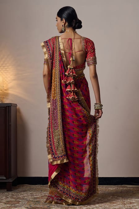 Irrau By Samir Mantri Anji Flower Print Saree 