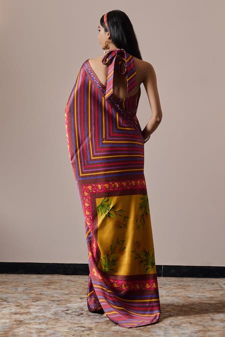 Irrau By Samir Mantri Sarayi Geometric Print Saree 