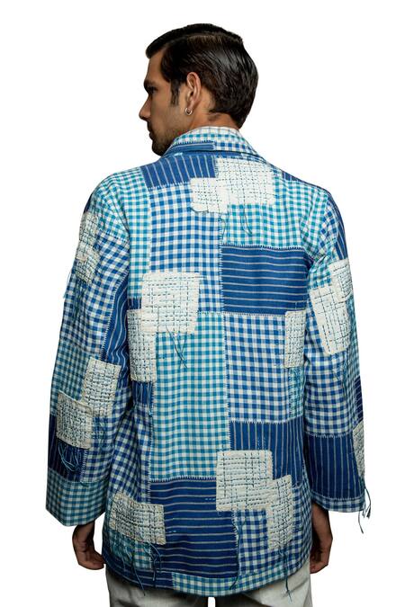 Shop Shruti Sancheti White Cotton Embroidery Checkered Shirt And Pant Set Online at Aza Fashions Shop_Shruti Sancheti_White Cotton Embroidery Checkered Shirt And Pant Set _Online_at_Aza_Fashions