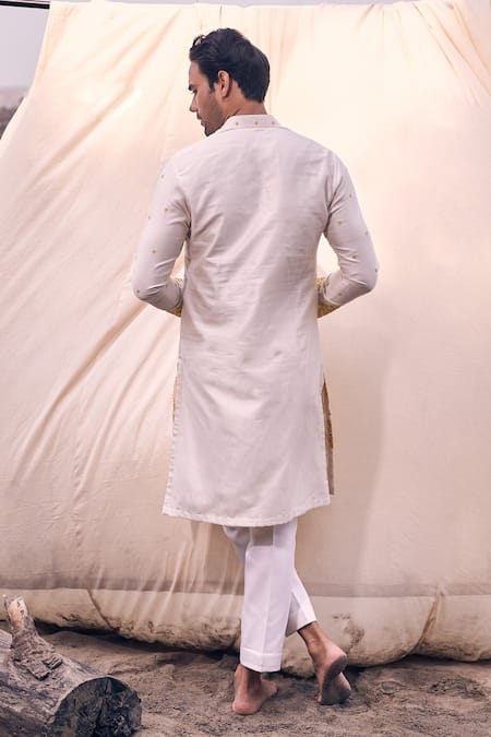 Kaaj Button X AZA Floral Applique Embroidered Kurta Set 