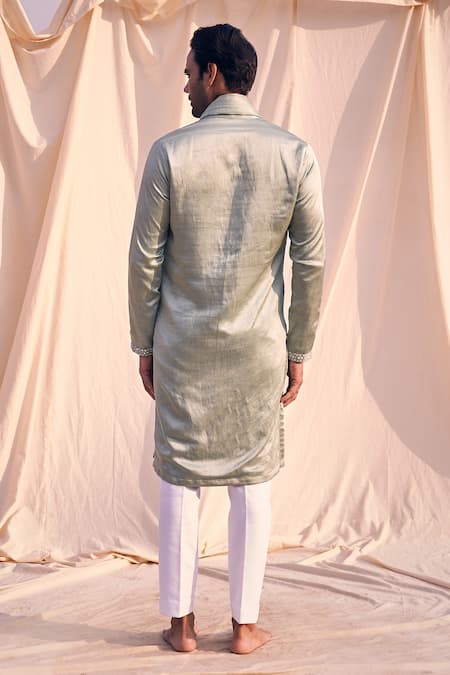 Kaaj Button X AZA Mirror Placket Embroidered Kurta Set 