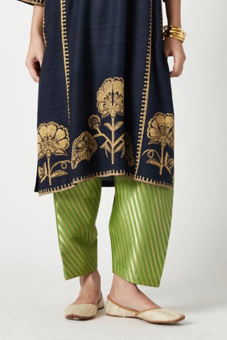 Buy Payal Pratap Blue Organza, Brocade, Embroidery Round Neck Zora Kurta Set Online at Aza Fashions Buy_Payal Pratap_Blue Organza, Brocade, Embroidery Round Neck Zora Kurta Set _Online_at_Aza_Fashions