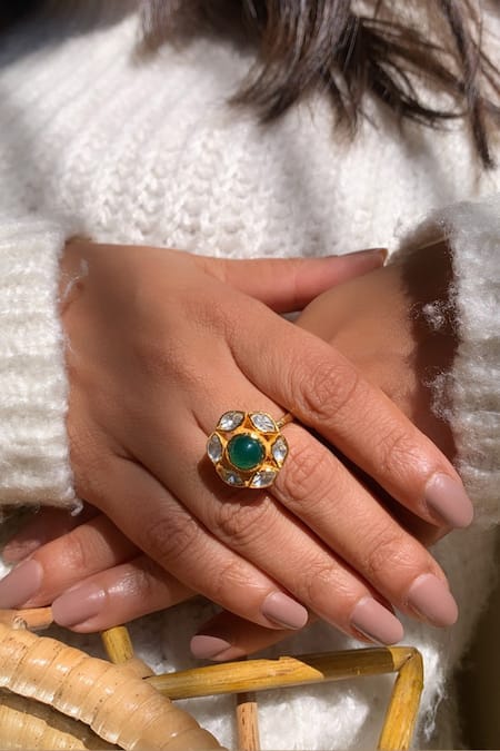 Zeeya Luxury Jewellery Stone Embellished Ring 