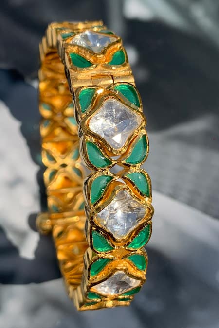 Zeeya Luxury Jewellery Hari Almaas Polki Studded Bangle 