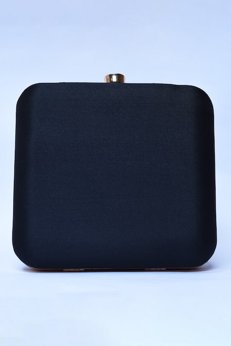 Shop_The Tan Clan_Black Sequin Nigah Hand Embroidered Butterfly Clutch _Online_at_Aza_Fashions