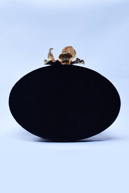 Shop_The Tan Clan_Blue Zardosi Zafraan Embroidered Oval Shaped Clutch _Online_at_Aza_Fashions