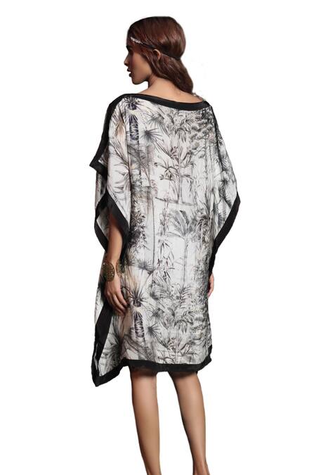 Shop The Long Iland Black Silk Round Neck Forest Print Dress Online at Aza Fashions Shop_The Long Iland_Black Silk Round Neck Forest Print Dress _Online_at_Aza_Fashions