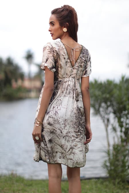 The Long Iland Forest Print Short Dress 