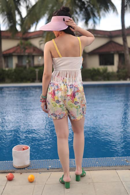 The Long Iland Crochet Pattern Top With Marine Print Shorts 