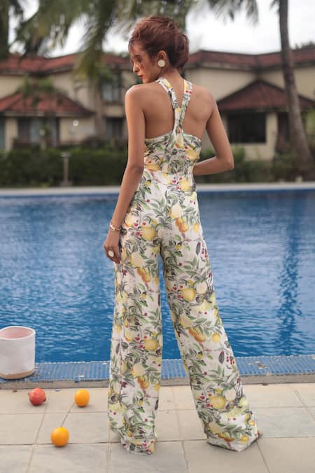 The Long Iland Lime Print Jumpsuit 