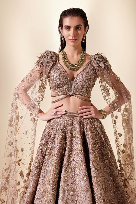 Shop Adaara Couture Gold Net, Silk Pearls, Sequins Celestial Broken Circle Embroidered Lehenga Set Online at Aza Fashions Shop_Adaara Couture_Gold Net, Silk Pearls, Sequins Celestial Broken Circle Embroidered Lehenga Set _Online_at_Aza_Fashions