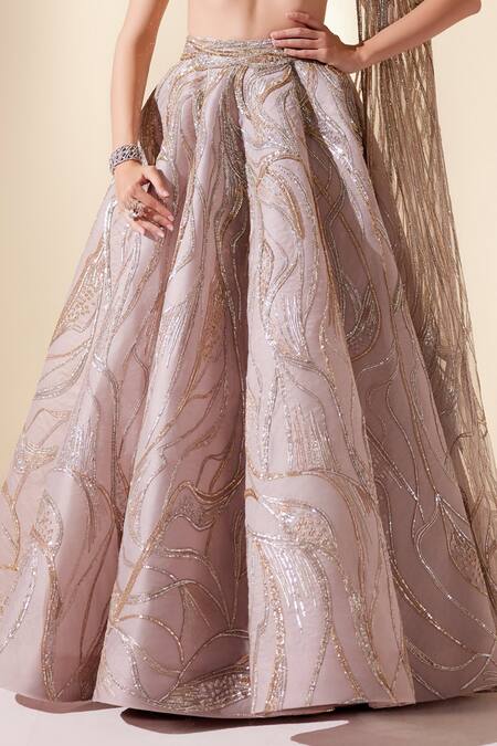 Adaara Couture Grey Silk, Organza, Net Sequins Sweetheart Neck Flared Embroidered Lehenga Set Online at Aza Fashions Adaara Couture_Grey Silk, Organza, Net Sequins Sweetheart Neck Flared Embroidered Lehenga Set _Online_at_Aza_Fashions