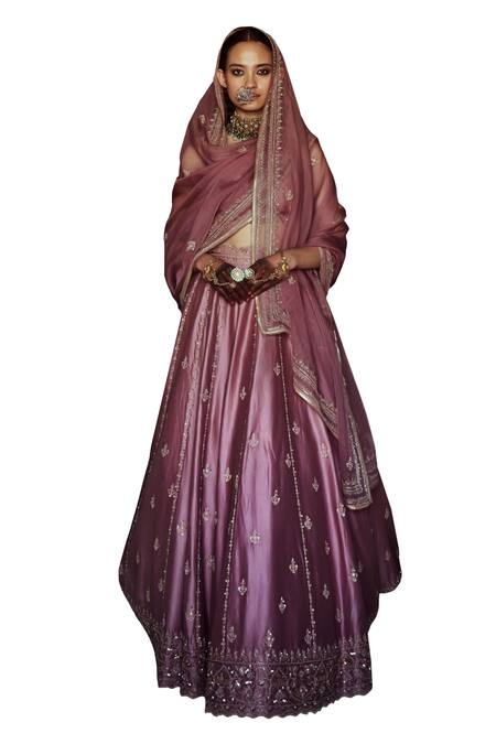 Jigar Mali Purple Organza, Chanderi Cut Work, Sequins Scoop Stripe Embroidered Lehenga Set Online at Aza Fashions Jigar Mali_Purple Organza, Chanderi Cut Work, Sequins Scoop Stripe Embroidered Lehenga Set _Online_at_Aza_Fashions