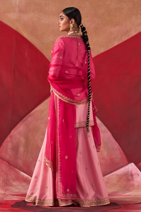 Jigar Mali Zardozi Embroidered Kurta Sharara Set 